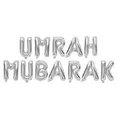 Umrah Mubarak Airfilled Balloons Silver