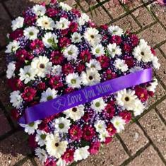 Large Heart Purple &amp; White 