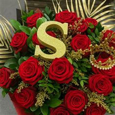 Initial Red Rose Luxury